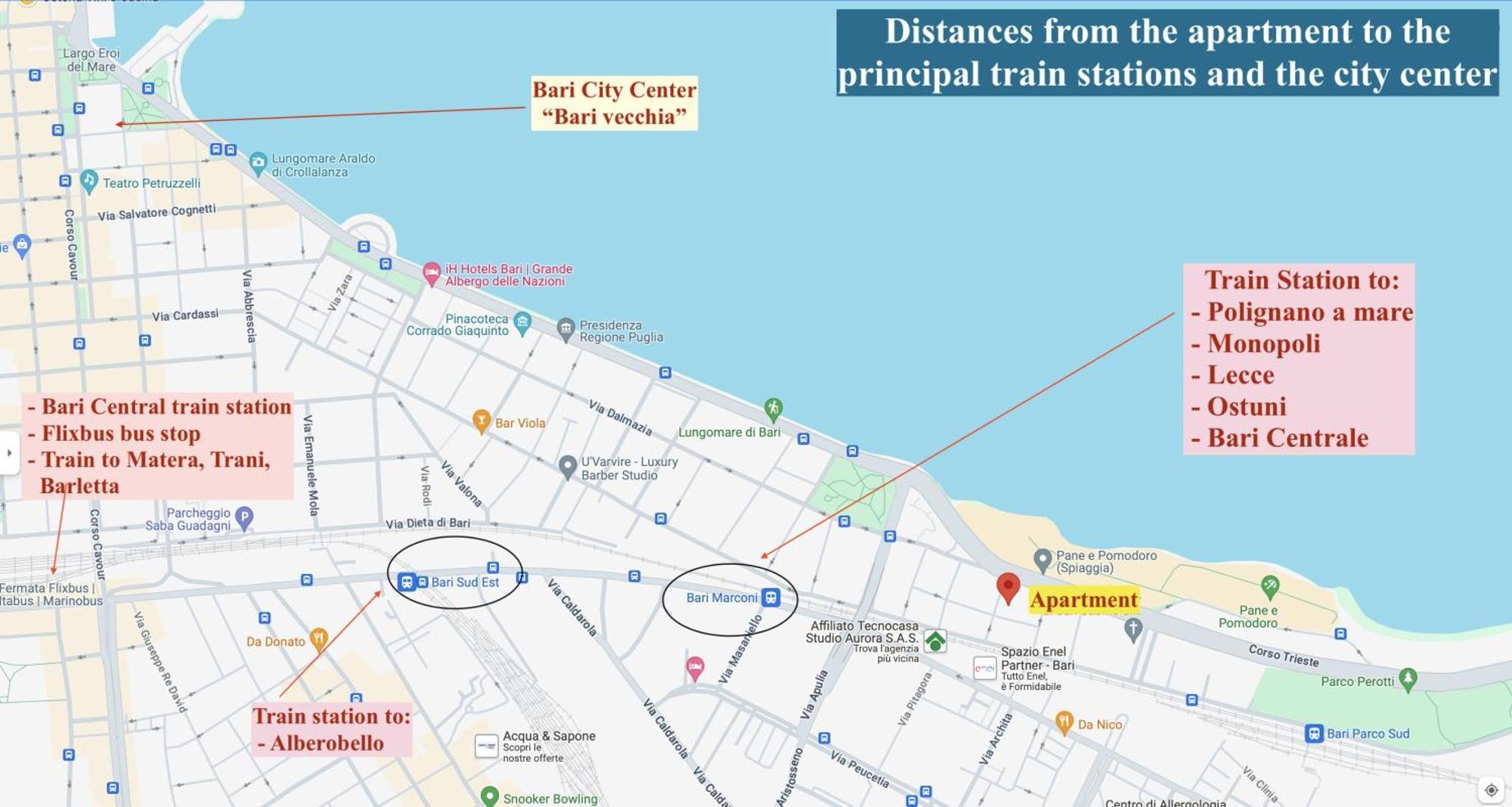 Front Beach Apartment - 3 Bedrooms Bari Luaran gambar